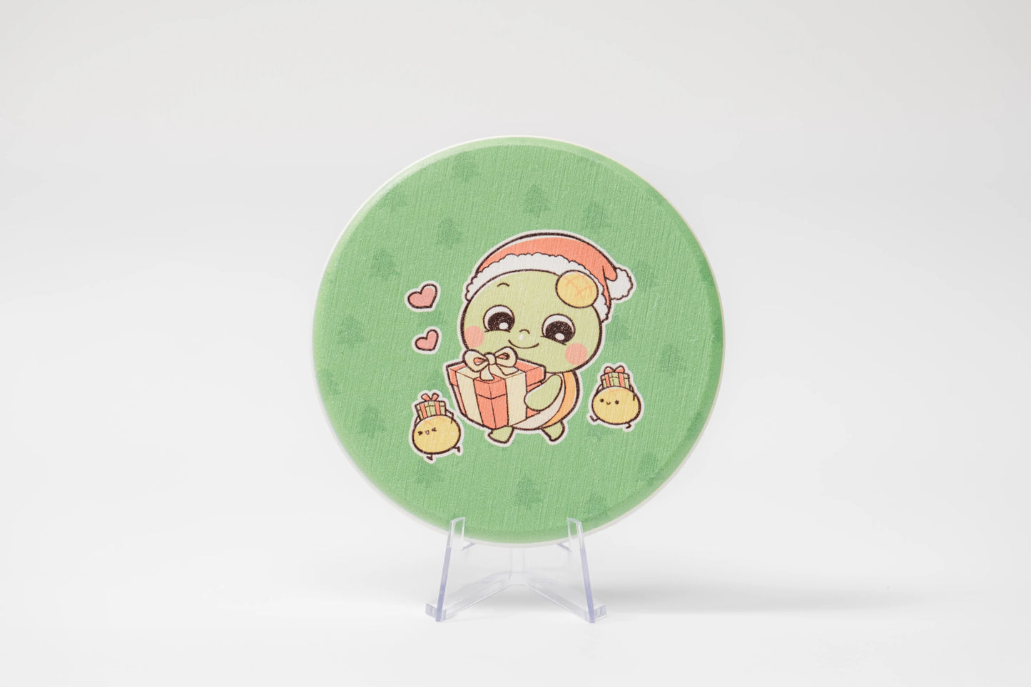 达意小岛-菠蘿龜假日矽藻土杯墊-Christmas聖誕-winter冬天
