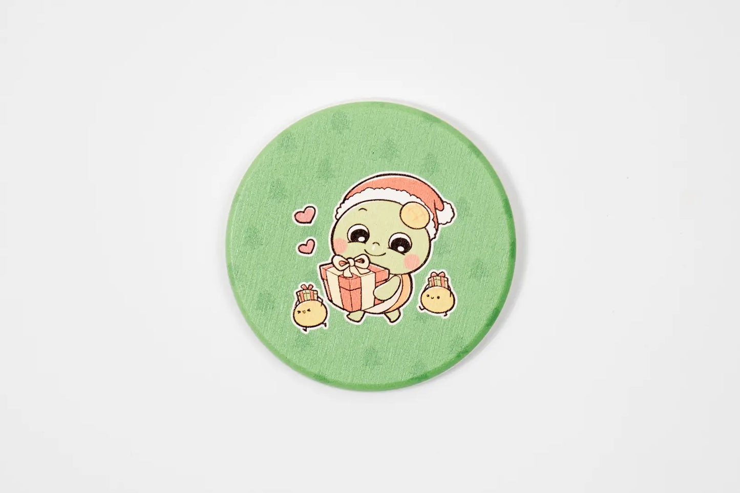 达意小岛-菠蘿龜假日矽藻土杯墊-Christmas聖誕-winter冬天